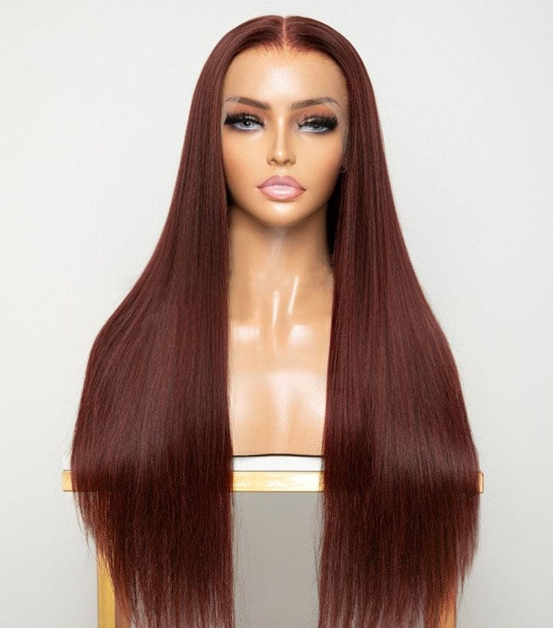 BROOKLYN - Red Wine Burgundy Body Wave Transparent 5X5 Lace Closure Wigs